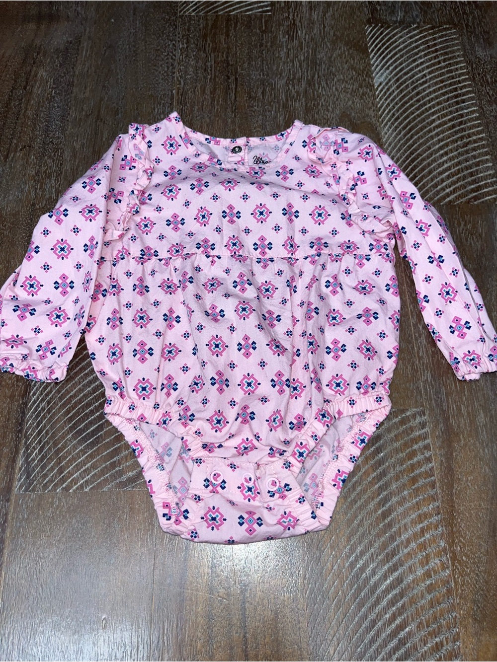 Wrangler Toddler Girl’s Body Suit 3-6M Months Country Ranch Onsie Snap Buttons